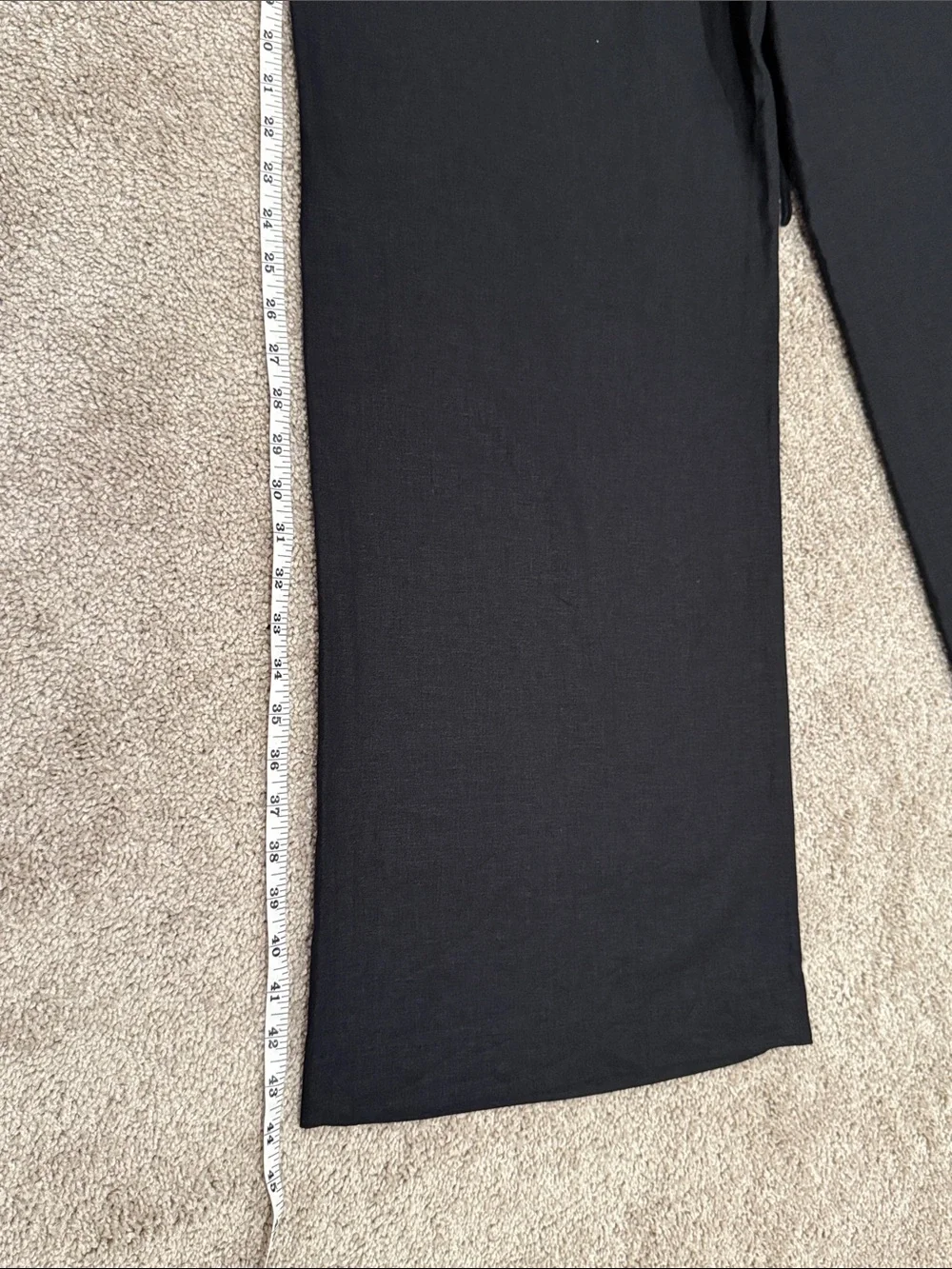 Zara NWT Black Linen Blend Wide Leg Drawstring Pants Women’s XL Mex 32